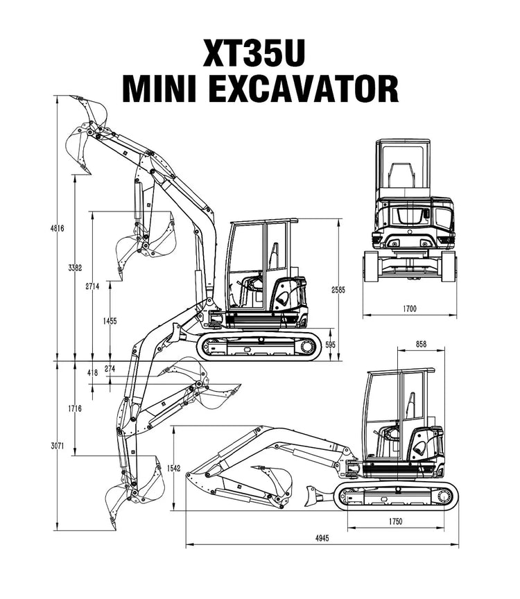 XT-35U Mini Excavator
